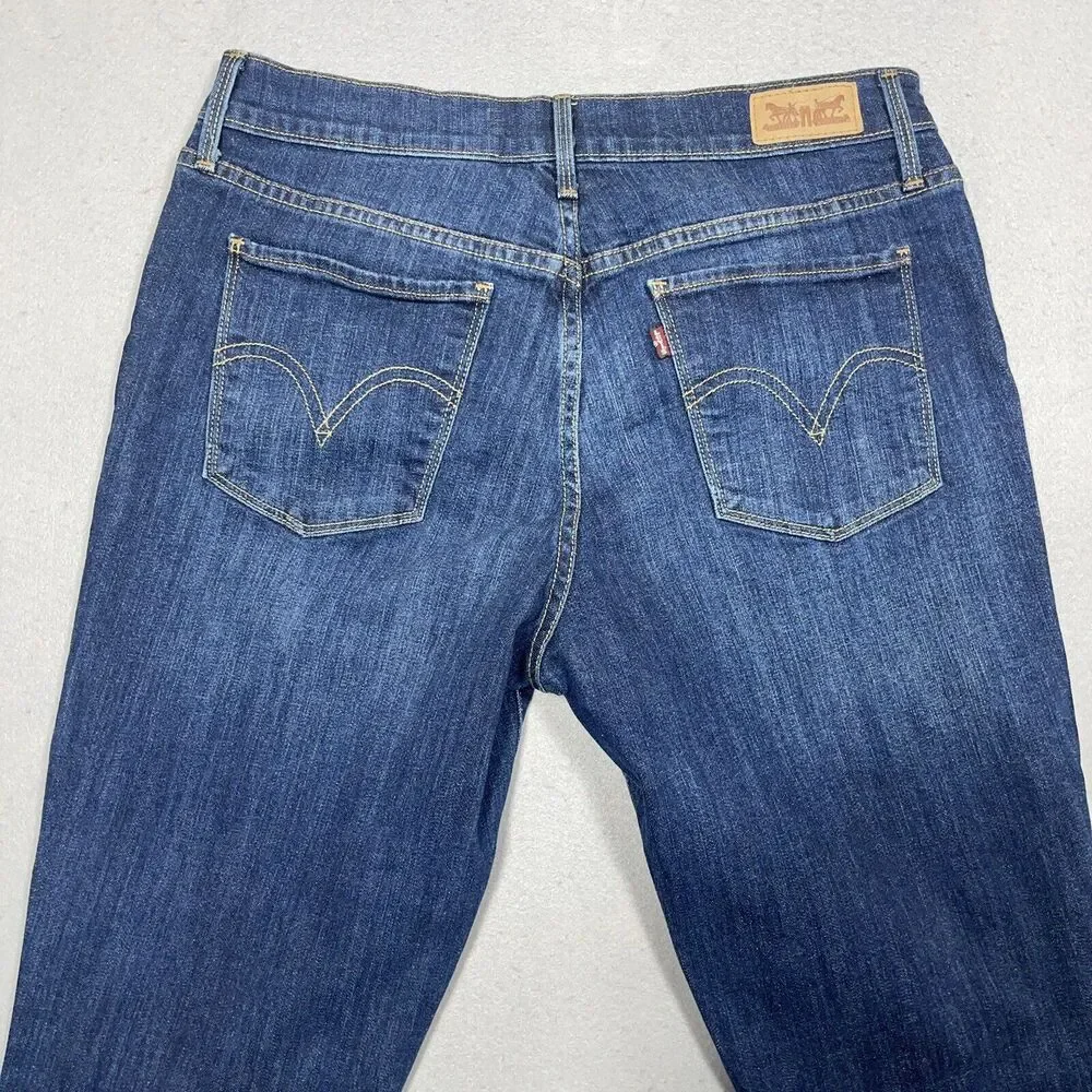Levis 515 Bootcut Jeans Women Size 6 Blue Mid Rise Dark Wash Denim Casual Y2K - Picture 10 of 12